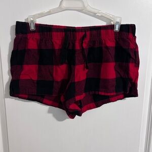Old Navy Red and Black Plaid PJ Shorts